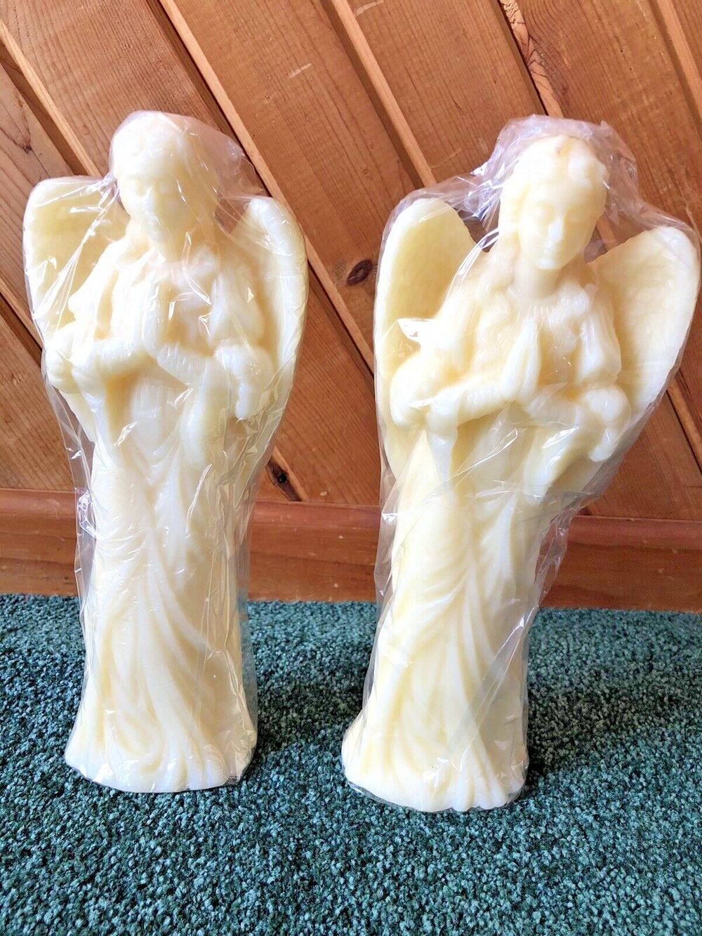 White Angel Candles 1994 House of Lloyd Christmas Around the World Vtg Pair 12"